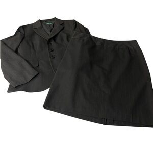 United Colors of Benetton Black Pinstripe Blazer and Skirt Set